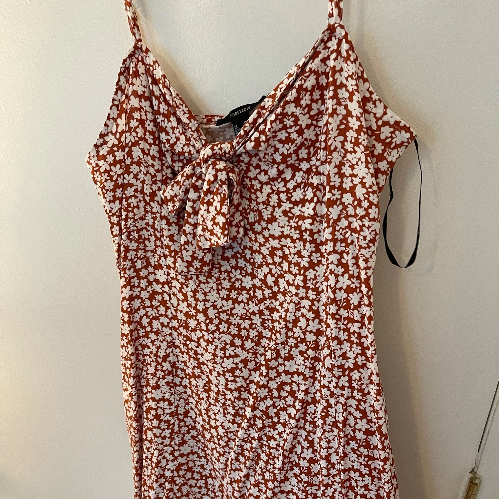 Rust colored floral sun dress